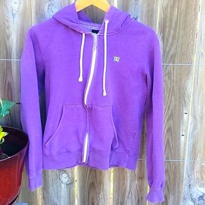 Purple DC Zippered Hoodie Size Small